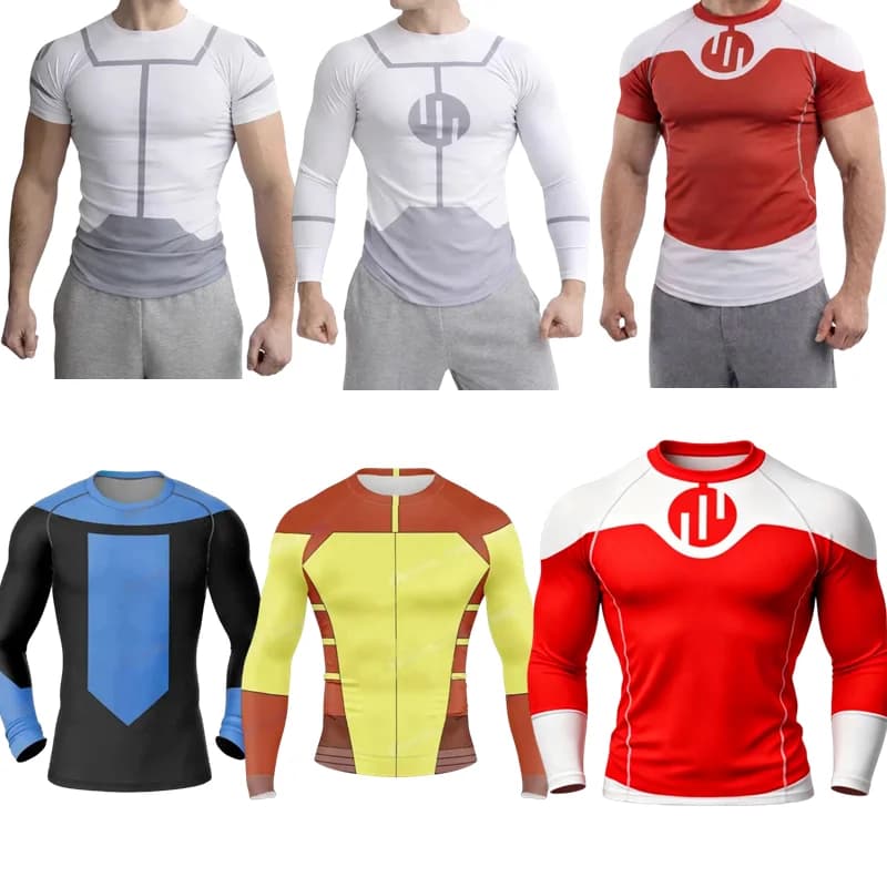 Maglietta Rash Guard Invincibile per Cosplay, Immersioni, BJJ, MMA, Manica Lunga e Corta, Abbigliamento Uomo Donna, Maglia da Palestra Viltrumite, Costume