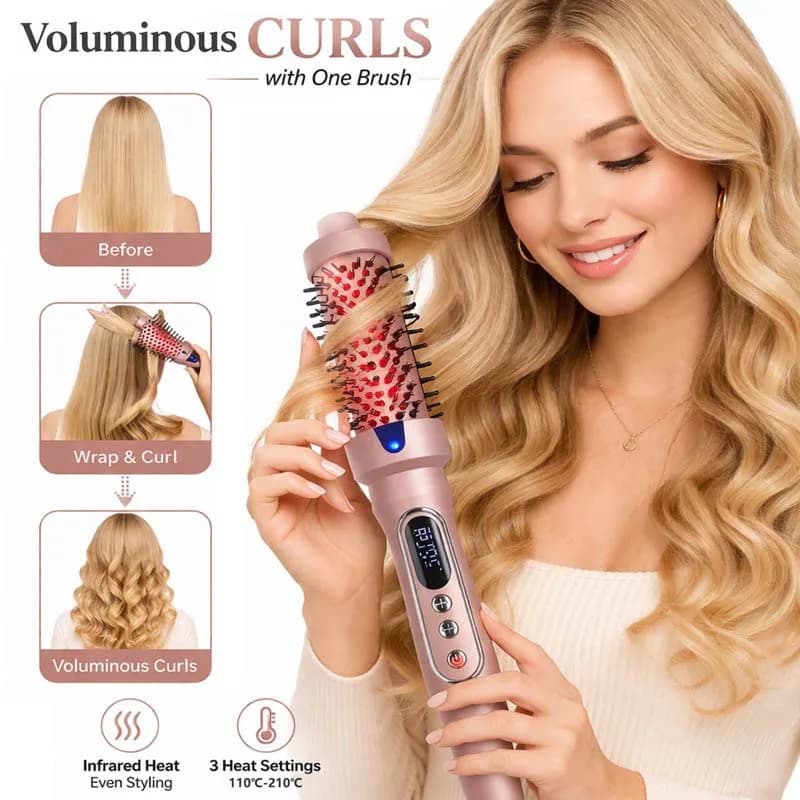 Pettine Arricciacapelli a Infrarossi Best Seller, Pettine Lisciante, Ferro Arricciacapelli, Pettine Volumizzante per Capelli Corti, Ferro Arricciacapelli Elettrico Domestico