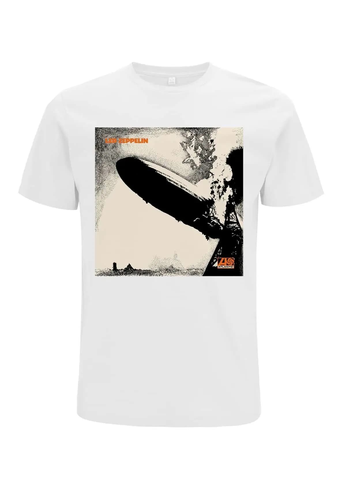 T-shirt grafica con tema dirigibile Led Zeppelin Hindenburg – Abbigliamento con stampa simbolo della band iconico per magliette classiche dei fan dei rock