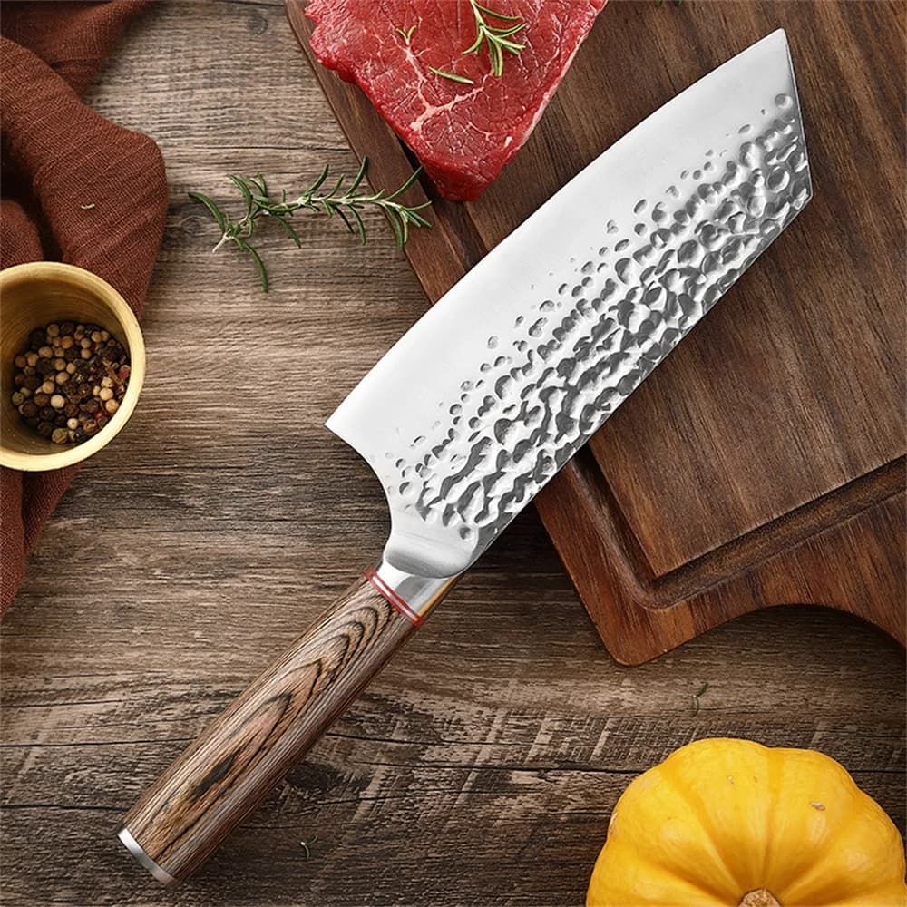 7.7 inch Japanese kitchen knife Kiritsuke knife in stainless steel Sharp butcher knife to slice meat Cutting tool