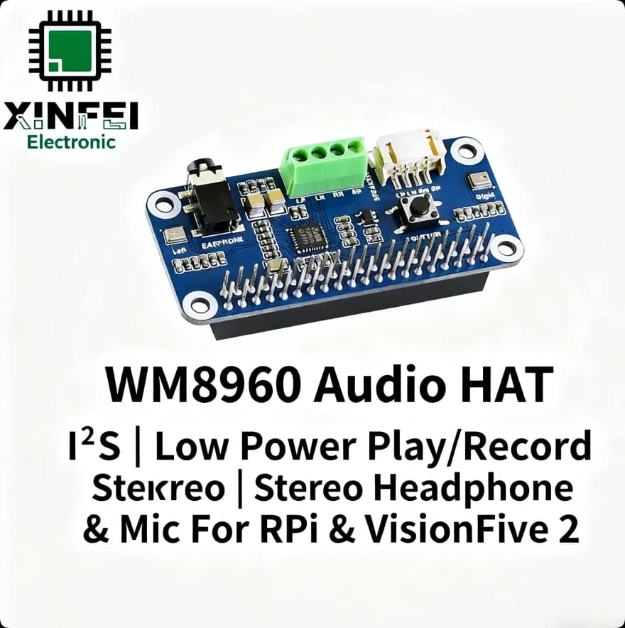 WM8960 CAPPELLO audio Hi-Fi per Raspberry Pi, DAC stereo+ADC con amplificatore per cuffie, microfono, uscita altoparlante, interfaccia I2S, registrazione