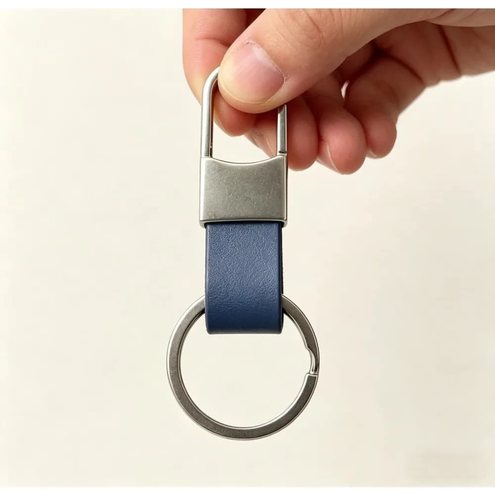 Portachiavi in Vera Pelle con Incisione Laser, Stile Business, Accessorio per Borsa o Auto, Personalizzabile, Regalo per Uomo