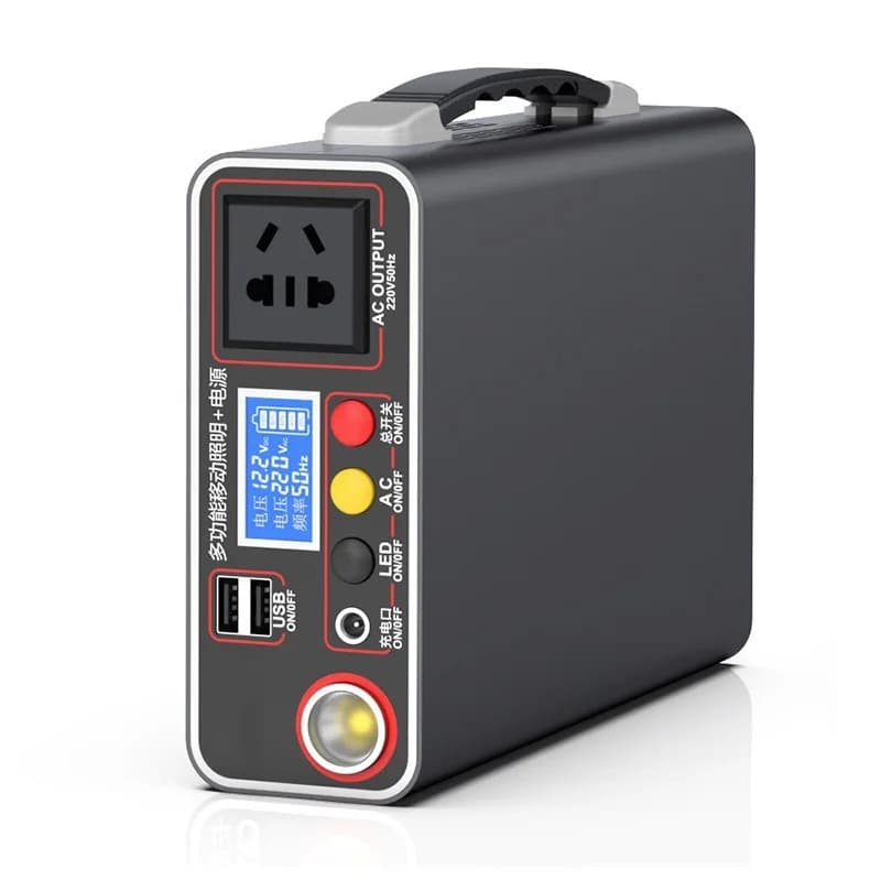220V Outdoor Portable Lithium Ion Large Capacity Camping Night Market Notebook Emergency Power Bank Storage Standby