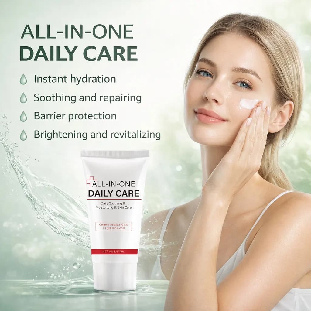 All-in-One Hydrating Face Cream, Daily Face Lotion with Asian Centella, Collagen and Hyaluronic Acid, Hydrata, Rassoda and Nutre