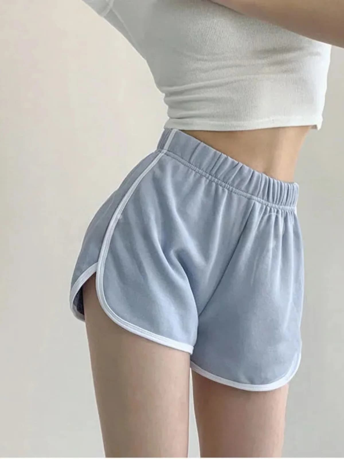Summer Loose Wide Leg Short Pants Women's Casual Cotton Thermal Underwear High Waist Straight Cut Asymmetric Korean Style