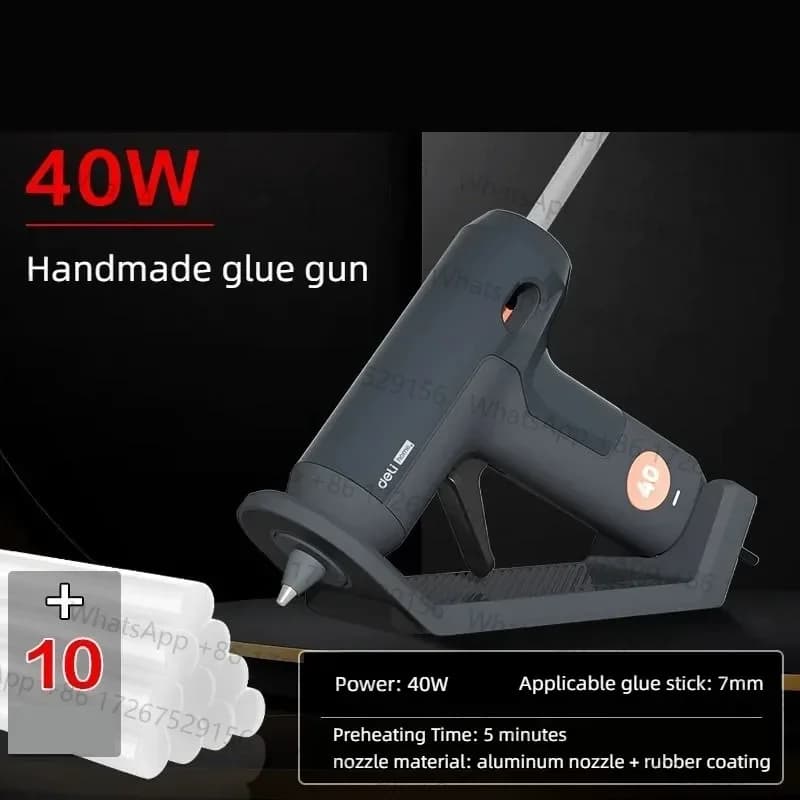 for Deli 40W Hot Melt Glue Gun With 7MM Transparent Glue Stick Mini Gun Home Electric Heat Temperature Gun Repair Tool Stick Set