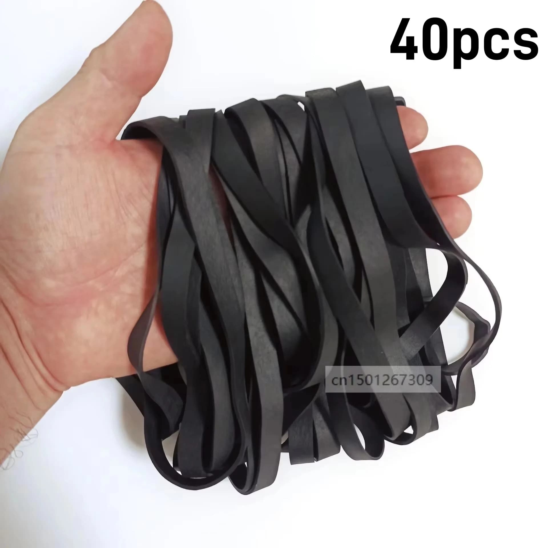 30 Pezzi di Elastici Neri Larghi 10mm per Cestini, Ufficio, Scuola, Banca, Lettiere per Gatti o Cartelle