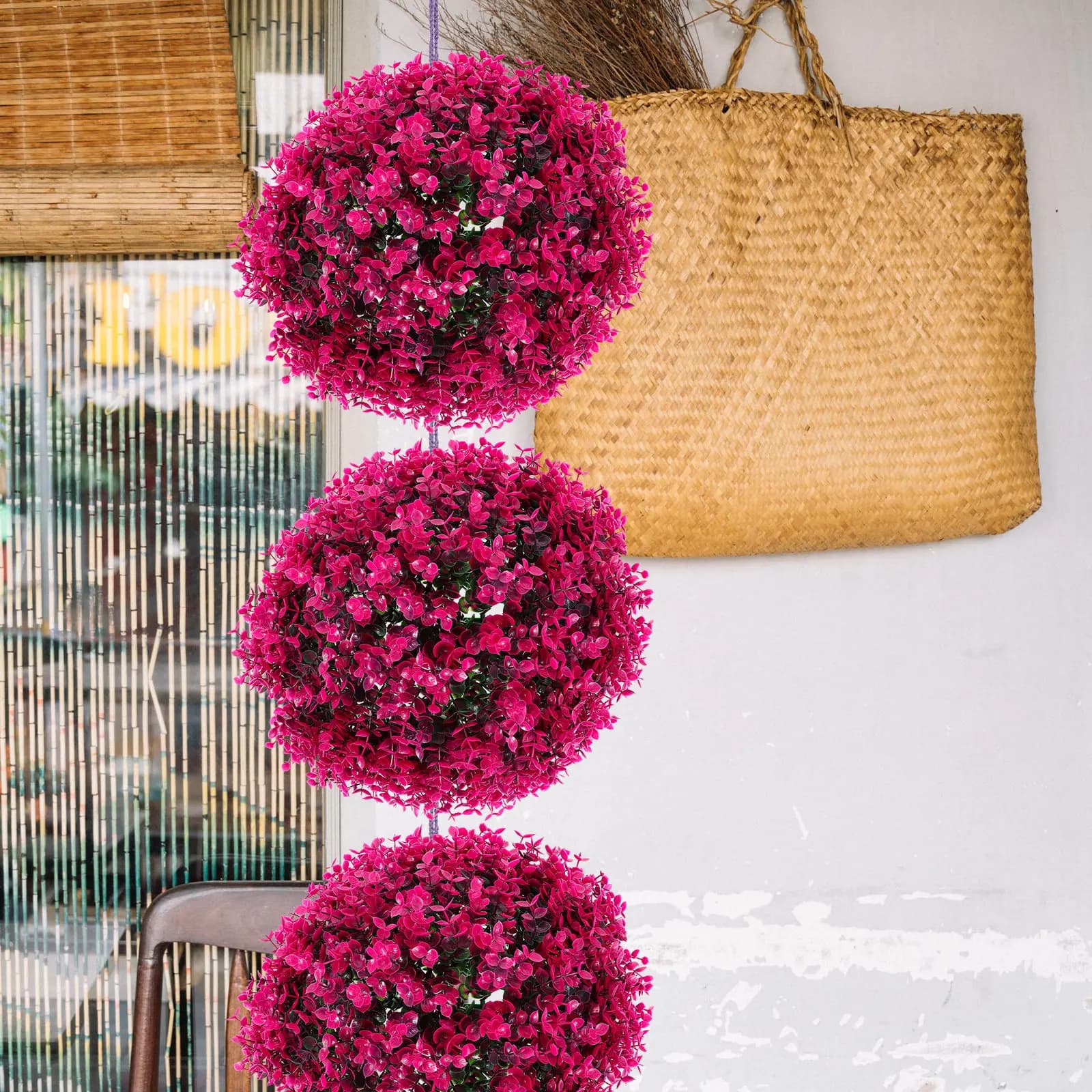 Artificial Plant Ball Simulate, Eucalyptus Leaves, Artificial Grass Ball, Decorative Ornament for Interior and Exterior
