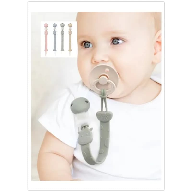 Clip per ciuccio in silicone, porta ciuccio dal design monopezzo senza BPA per neonato e ragazza di 3 mesi, accessori per neonati