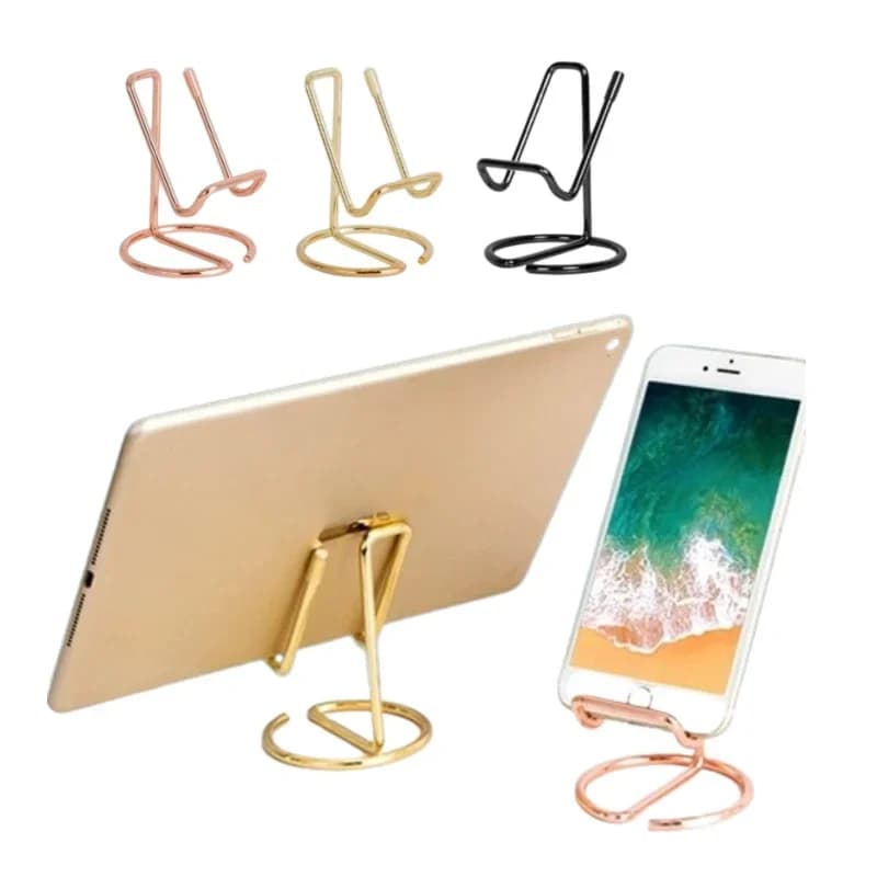 Supporto portatile per telefono cellulare in filo pigro in metallo 1PC oro per telefono cellulare Ipad accessori per rack di archiviazione universale decorazione da scrivania