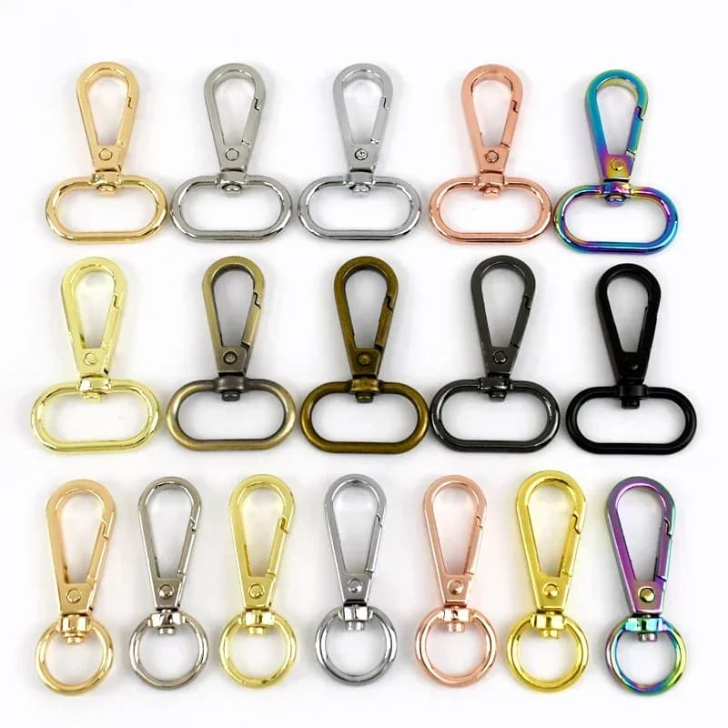 20/50 Pezzi Moschettoni Ovali 13-50mm, Fibbie Metalliche Girevoli, Chiusure a Moschettone per Zaini e Portachiavi, Accessori Hardware