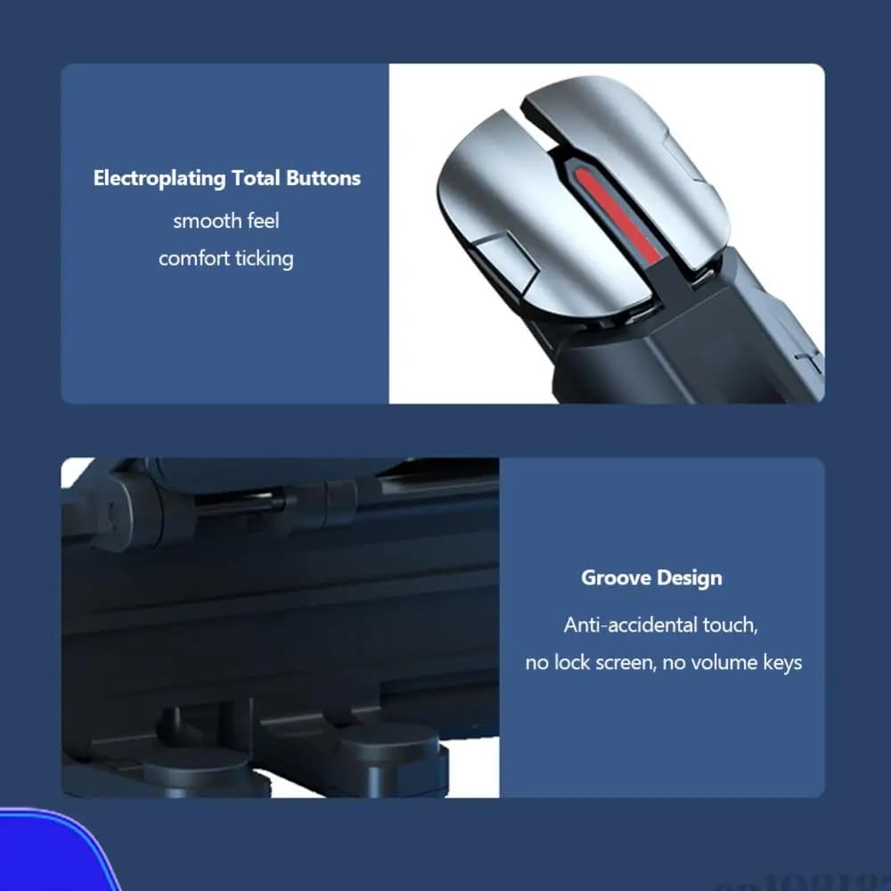 2pcs 6 Finger Gaming Trigger for PUBG Game Aim Gaming Trigger Shooter Fire Button Controller for Iphone Android Phone