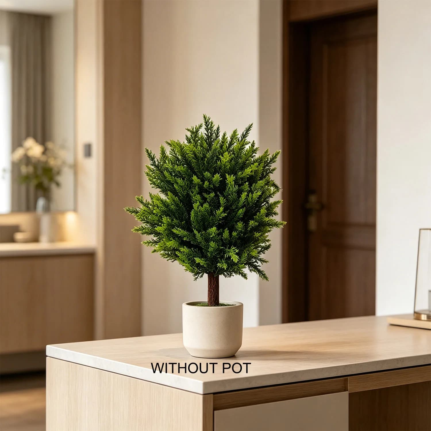 60-90CM/3ft Artificial Cypress tree potted plant UV-resistant Indoor outdoor fake plant for home garden living room decoration
