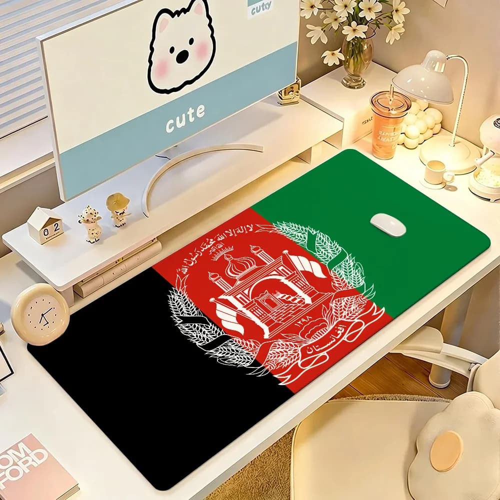Nation Afghan A-Afghanistan Mouse Pad Large Non-Slip Waterproof Mat Stitched Edge Keyboard Pad for Gaming Daily Office
