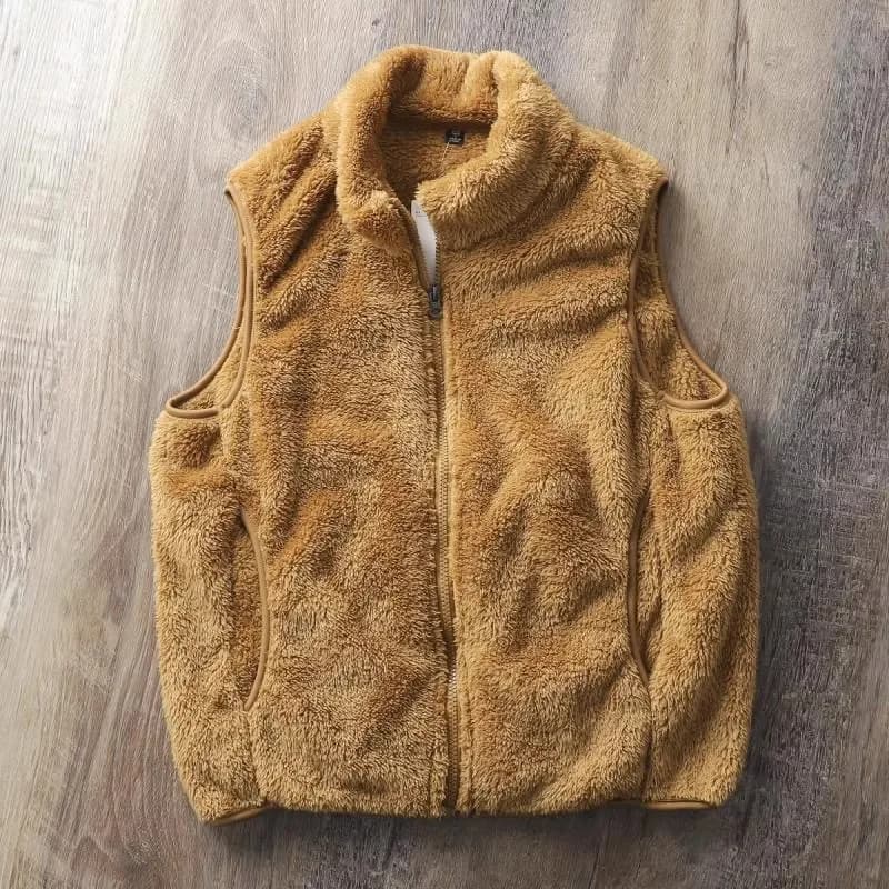 Gilet Unisex Foderato in Pile Corallo Ispessito, Caldo e Casual con Collo Alto e Spalline Imbottite, Abbigliamento Invernale per Giovani nella Vita Quotidiana