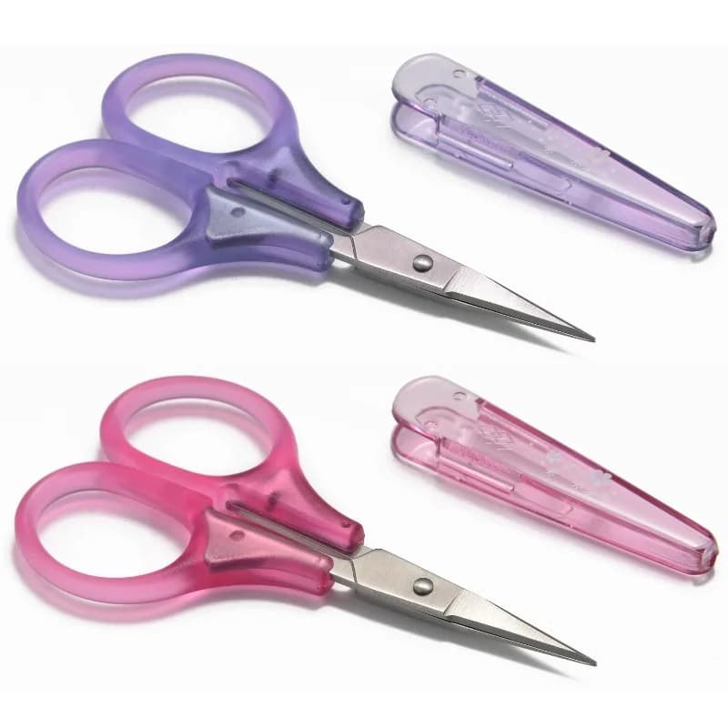 1 piece compact precision craft scissors, sharp stainless steel blades with protective cap, approved by Tsa for travel stationery