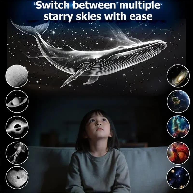 USB Powered Star Projector Night Light 2 In 1 Portable Mini LED Wall Lamp Voice Controlled Projection Light-B51B