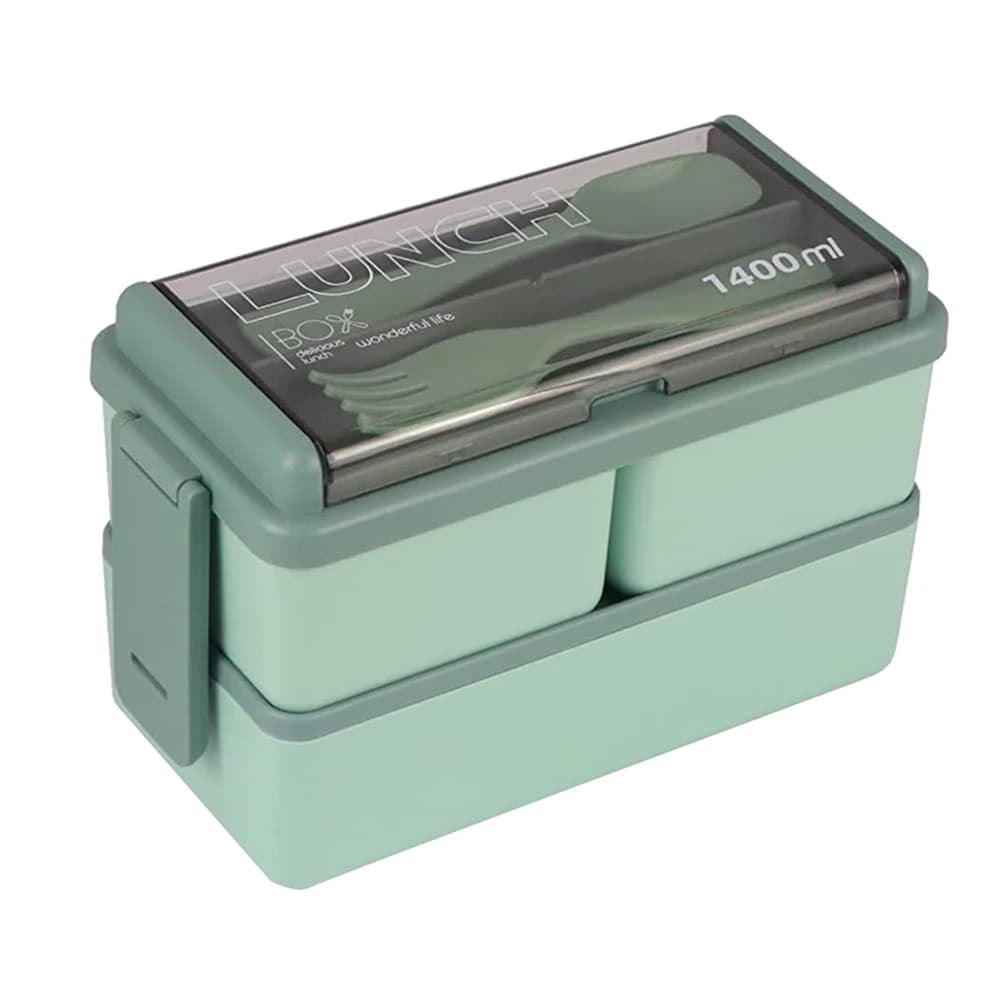 ABFW Bento Box Kit, Bento Box da 47,35 once per adulti, Bento Box con 3 scomparti, contenitori per la preparazione dei pasti per adulti, verde