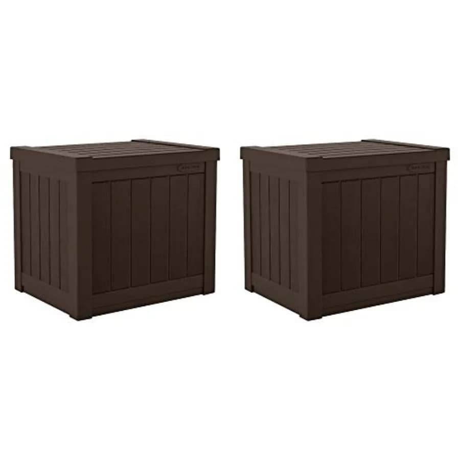 17 x 22 inch resin outside box, 22 gallons, Java brown color, 2 pack