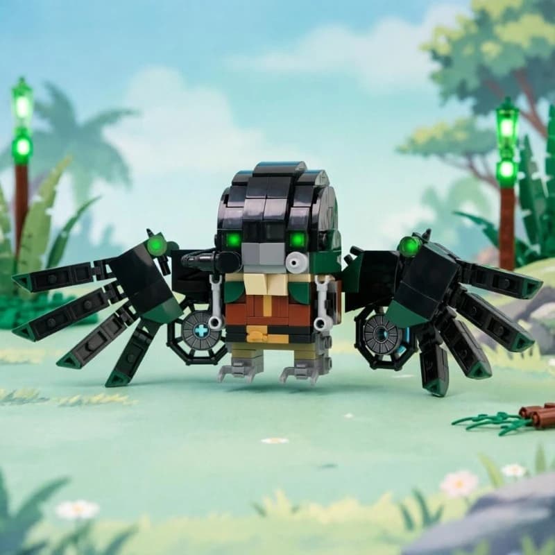 Kit di costruzione Vulture BrikBorg, stile Mecha Warrior con ali articolate, modello da esposizione per adolescenti e adulti