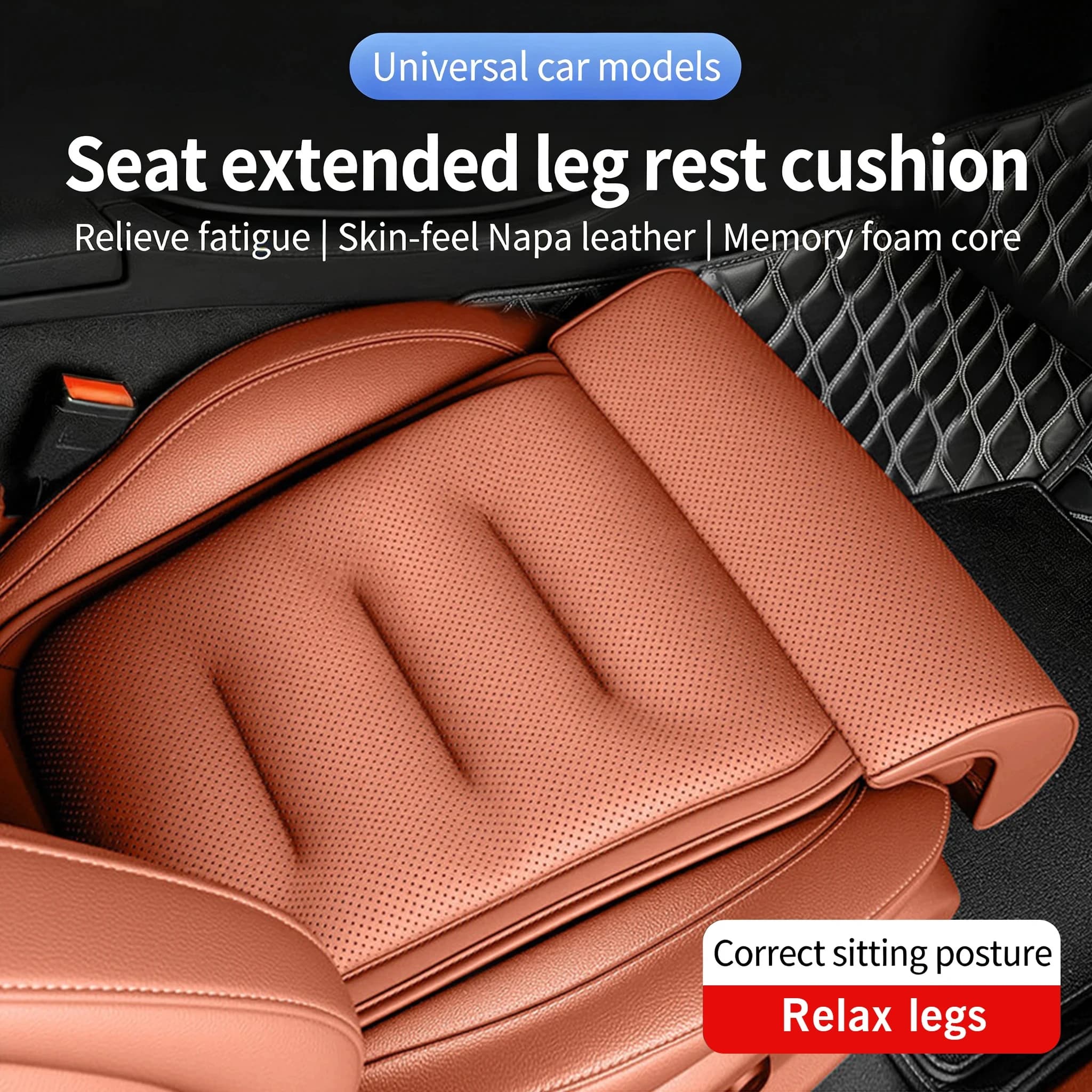 2026 Car Seat Cushion With Leg Support Universal Car Seat Protection Cover Breathable Thick Padding Mat Comfort Auto Seat