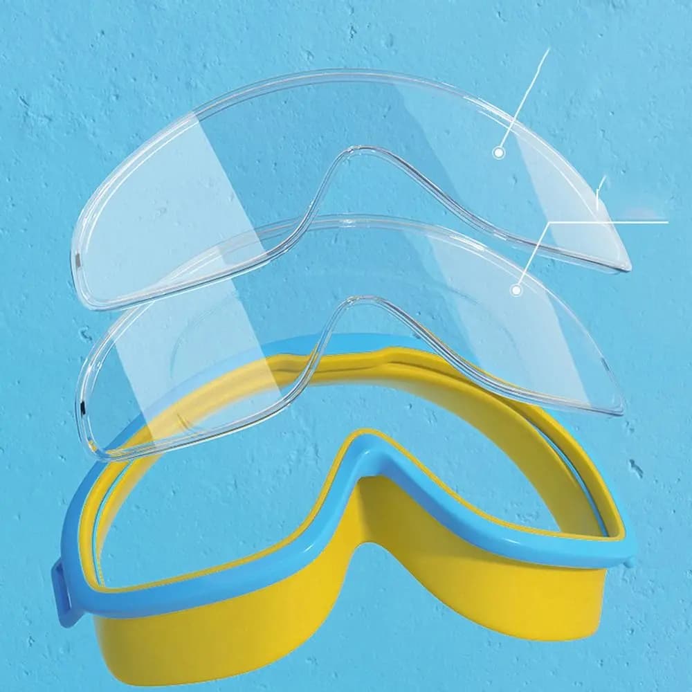 Occhialini da nuoto con montatura grande Vista ampia con tappi per le orecchie Occhiali da nuoto Occhiali da sub professionali elastici Piscina