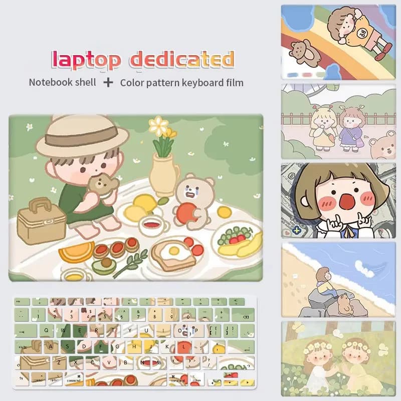 Custodia per laptop carina fai-da-te Custodia rigida per tastiera A2442 Custodia impermeabile Kawaii per MacBook Air A2337 A2338 Pro 16 A2141 Custodia
