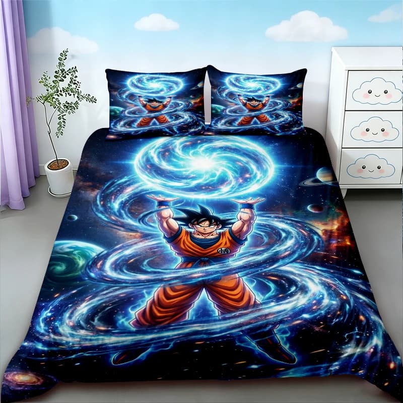 Set Copripiumino Goku per Ragazzi, Tema Dragon Ball, Misura Queen/King per Camera da Letto, Casa, Dormitorio, Regalo di Compleanno per Ragazzi