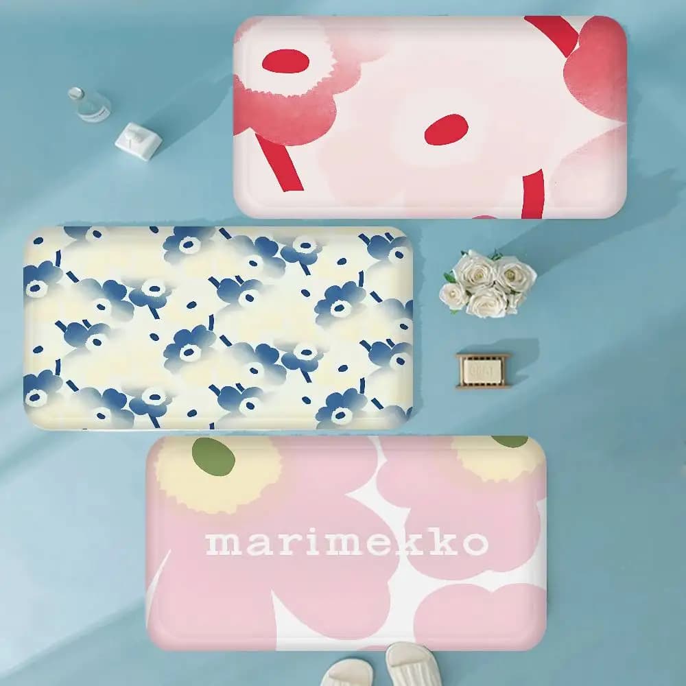 Marimekko-U-Unikko Flowers Hallway Carpet Washable Non-Slip Living Room Sofa Chairs Area Mat Kitchen Doormat Area Rug