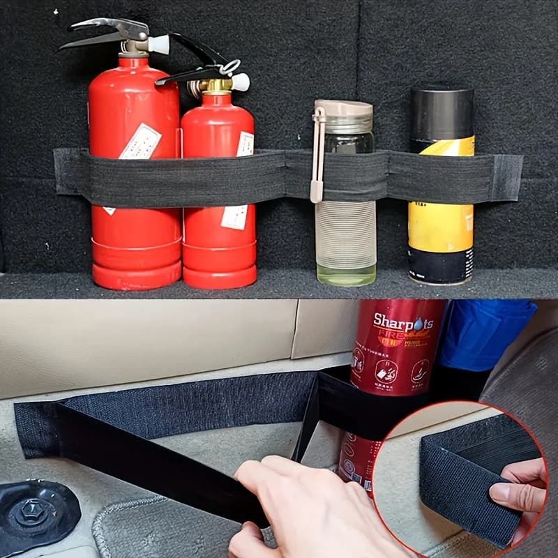 Organizer per Bagagliaio Auto, Nastro Elastico di Fissaggio, Nastro per Estintore, Serbatoio Acqua, Accessori per Auto