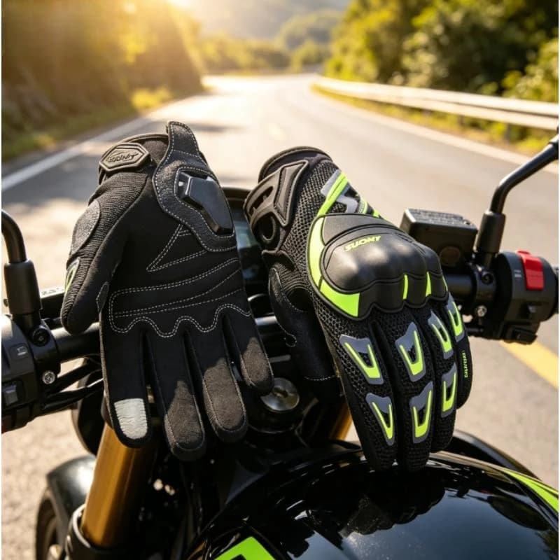 Guanti Moto Suomy con Touch Screen, Traspiranti per l'Estate, Attrezzatura da Motociclista per Uomo e Donna, Rosa
