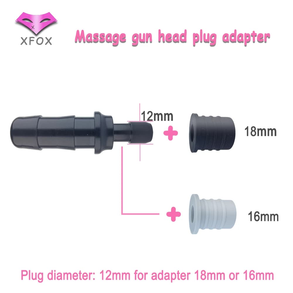 12mm Plug Diameter Massage Gun Adapter 18mm or 16mm Adapter for Shock Absorber Rubber Ring for Head Massage Gun Band