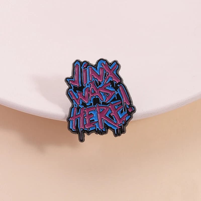 Jinx Was Here Enamel Pin Hot Riot Games Metal Brooch Lapel Backpack Badge Fashion Jewelry Gift for Gamer Fans Friends