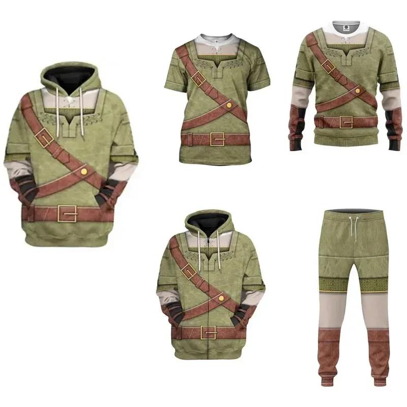 2025 Halloween Cosplay The Zelda felpa con cappuccio Costume Cosplay Breath of the Wild Link Felpa con cappuccio Uomini adulti Cappotto di Halloween Auto