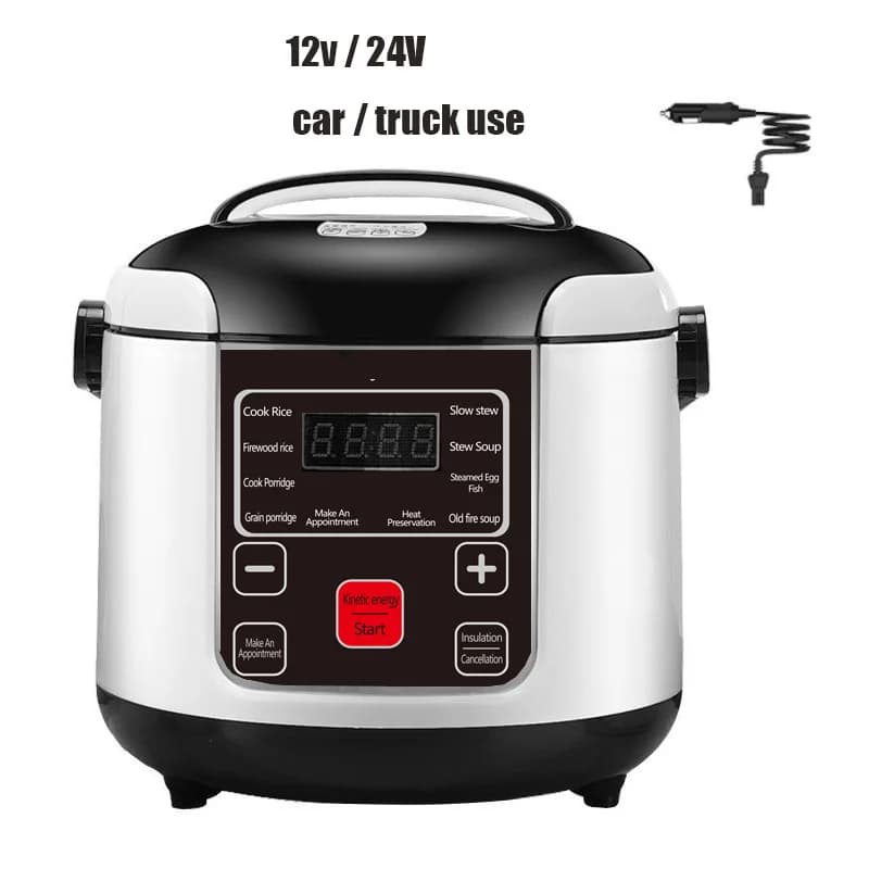 12V 24V Mini Fornello di Riso Auto Camion Zuppa di Porridge Macchina di Cottura Cibo A Vapore Riscaldamento Lunch Box Pasto Riscaldatore Più Caldo 1L / 2L