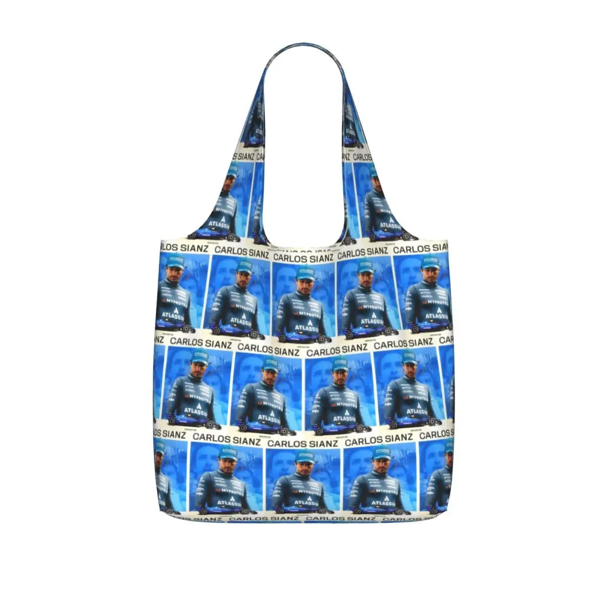 Carlos Sainz Eras Tour 2025 Shopping Tote Bag Canvas Large Capacity Shoulder Bags Shopper Grocery Handbag for Women
