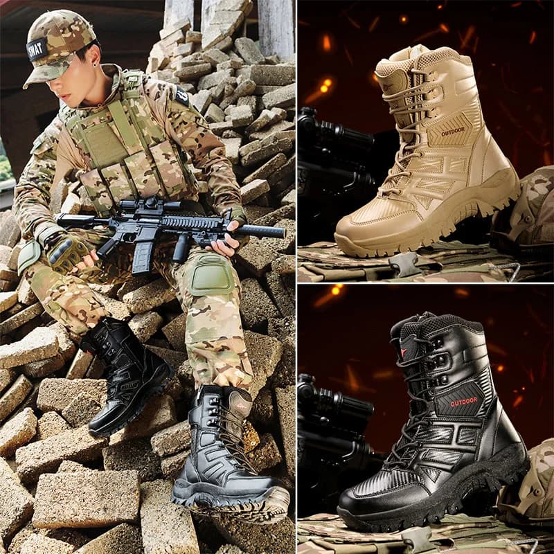 Botas Outdoor Stivali da uomo High Top Desert Boot Tattico Durevole Scarpe da allenamento antinfortunistiche per uomo Sneaker Stivaletti da arrampicata sportiva