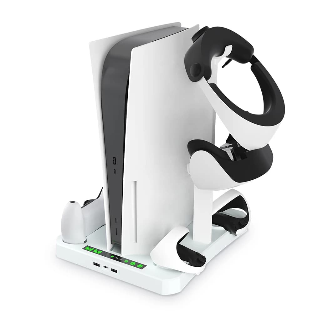 Ps5 supporto verticale Controller Vr stazione di ricarica 2 ventola di raffreddamento 2 Base supporto per cuffie per accessori per Console Playstation 5 VR