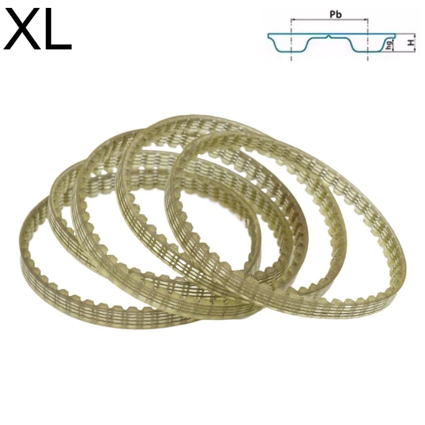 Trapezoidal PU Synchrome Strap with 5.08 mm pitch, measures 100XL, 102XL, 104XL, 106XL, 108XL, 114XL, 116XL, 118XL