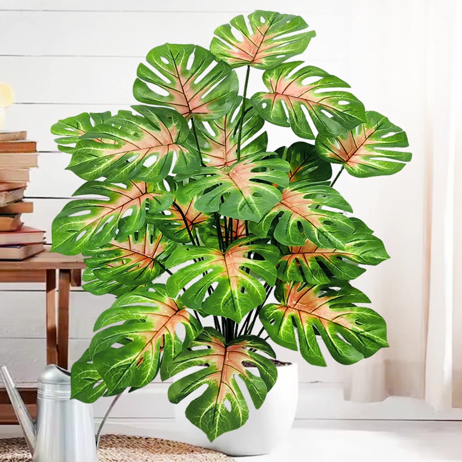 40-130 cm/51,8 pollici Artificiale Monstera Deliosa Pothos Alocasia Foglia Pianta finta Ornamentale Festiva Decorazione Home Office