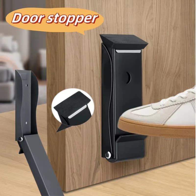 Metal Safety Door Blocker Sturdy Stainless Steel Feet Anti-collision Windproof Gate Blocker New Door Gap Stopper For Daily Use