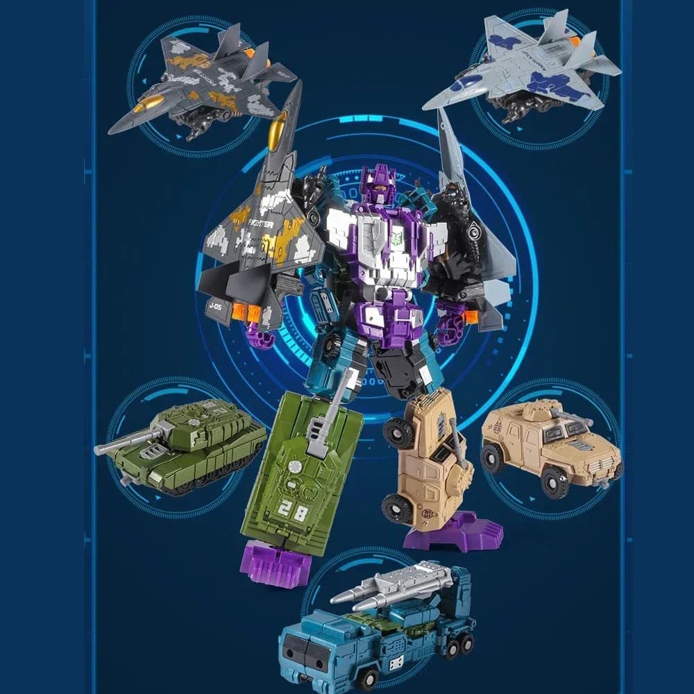 Lega di deformazione Robot Camion Fighter Army Assemblaggio di giocattoli educativi Action Figures Robot giocattolo per regali per bambini Modello pressofuso