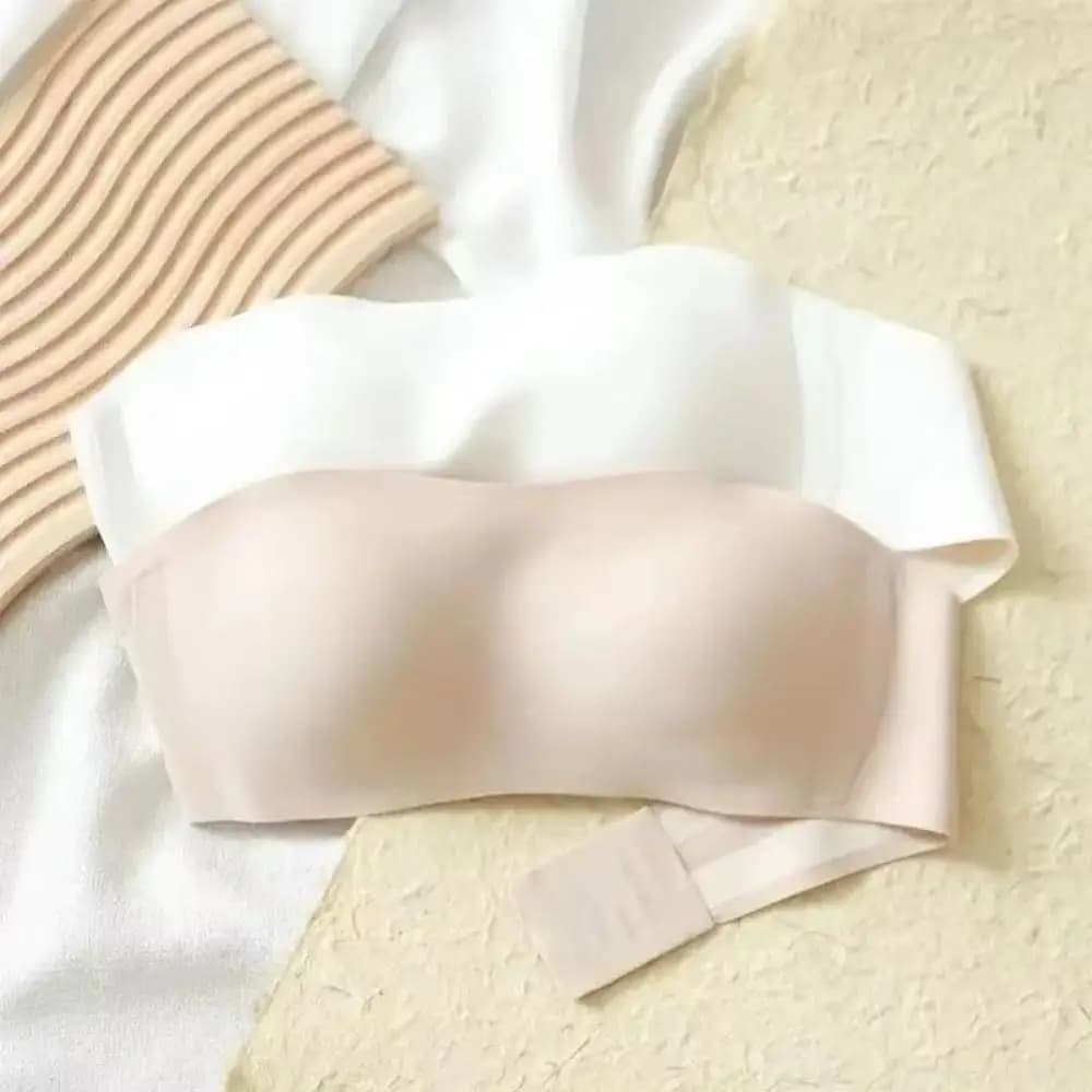 Reggiseno avvolto senza spalline in tinta unita invisibile antiscivolo push up bralette anello non in acciaio sottile intimo donna matrimonio