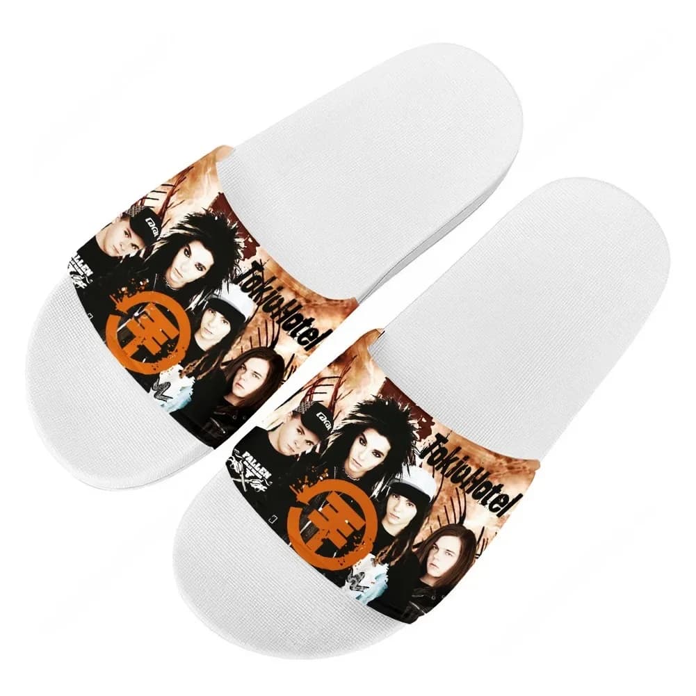 Tokio Hotel Rock Band Slippers Home Water Shoes Mens Womens Summer Slipper Retro hip hop street Indoor Outdoor Pool Sandals