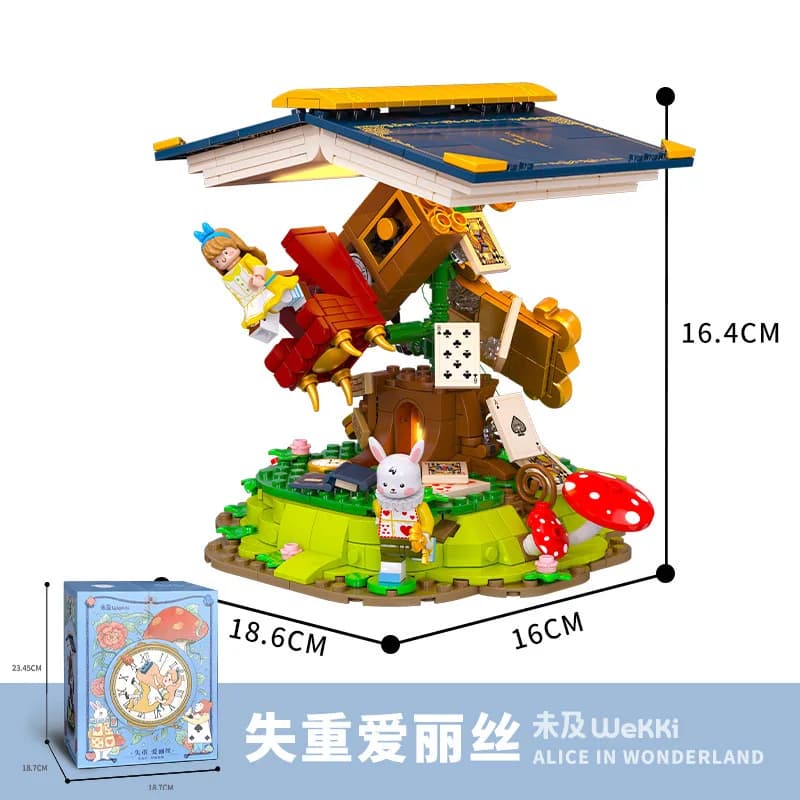 Wekki 506171 libro delle fiabe: Alice Wonderland Model lighting Street View Series giocattoli fai da te Building Blocks regalo per ragazza 635 pezzi