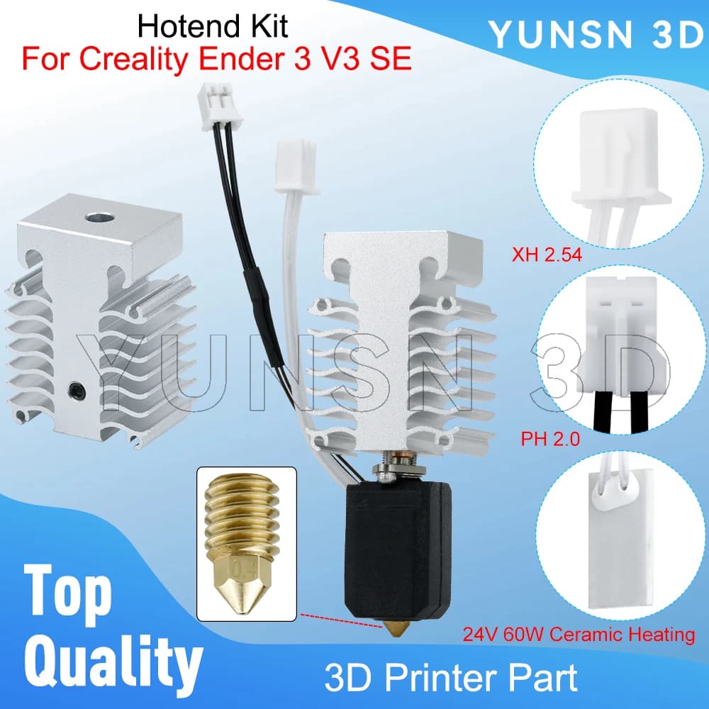 Hotend Per Creality Ender 3 V3 SE Aggiornamento Hot End Kit 24V 60W Riscaldatore In Ceramica Termistore Stampante 3D Sostituzione Kit Blocco di Riscaldamento