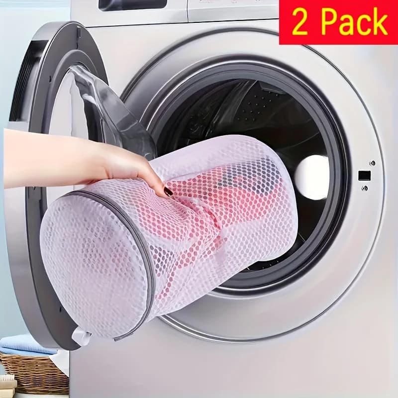 Bag for washing shoes 2 pieces, large bags for cleaning with grey zipper (7 x 15 inch), suitable for shoes and clothing