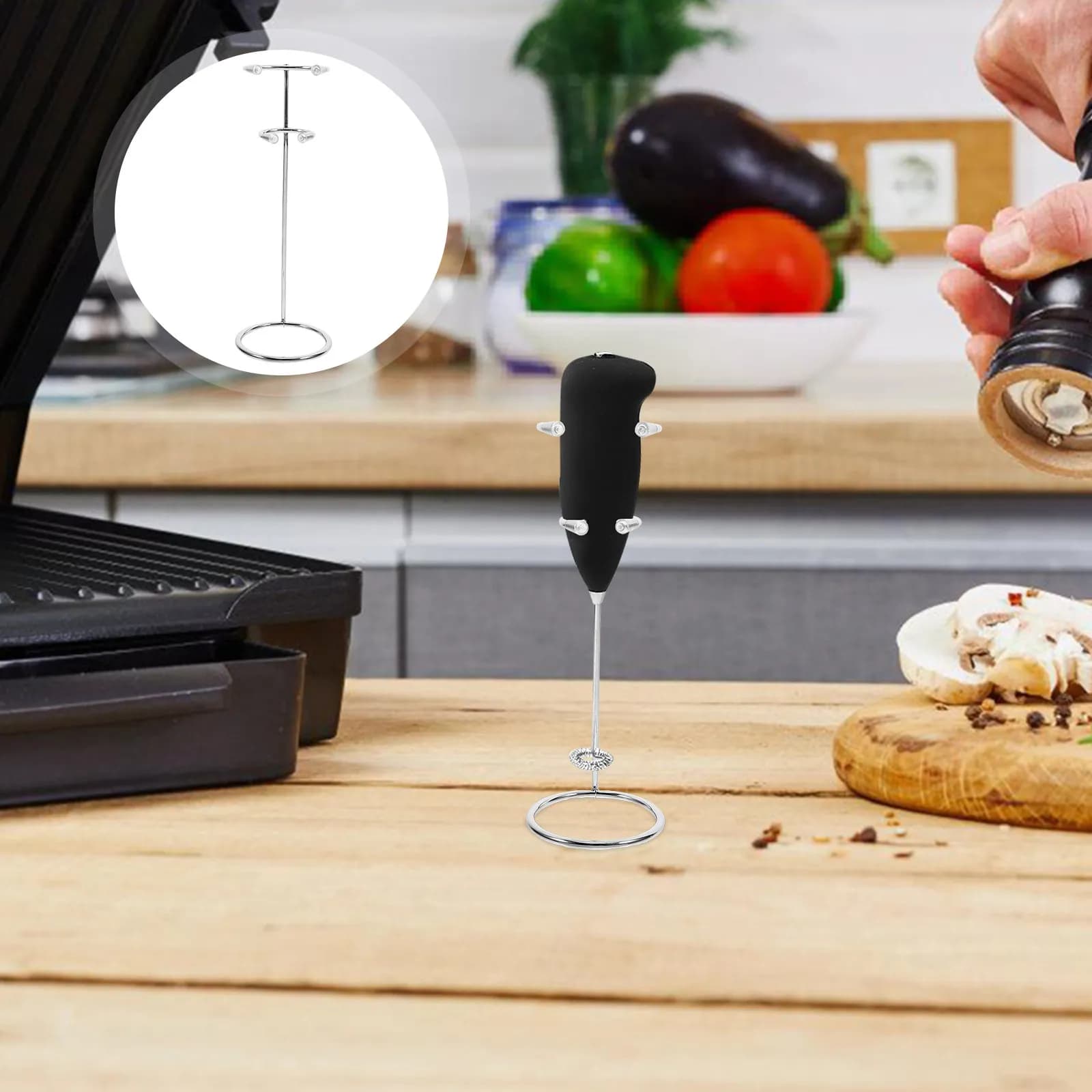 2 Pieces Support for Stainless Steel Blender, Diving Blender Door, Kitchen Blender Organizer, Exhibiting Base for Beaters and Mixer