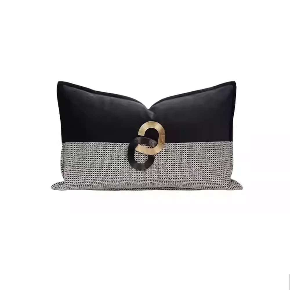 Cuscino Moderno Minimalista Ruiyi, Nero, per Divano Soggiorno, Cuscino Lombare, Cuscino per Testiera Letto, Federa per Schienale