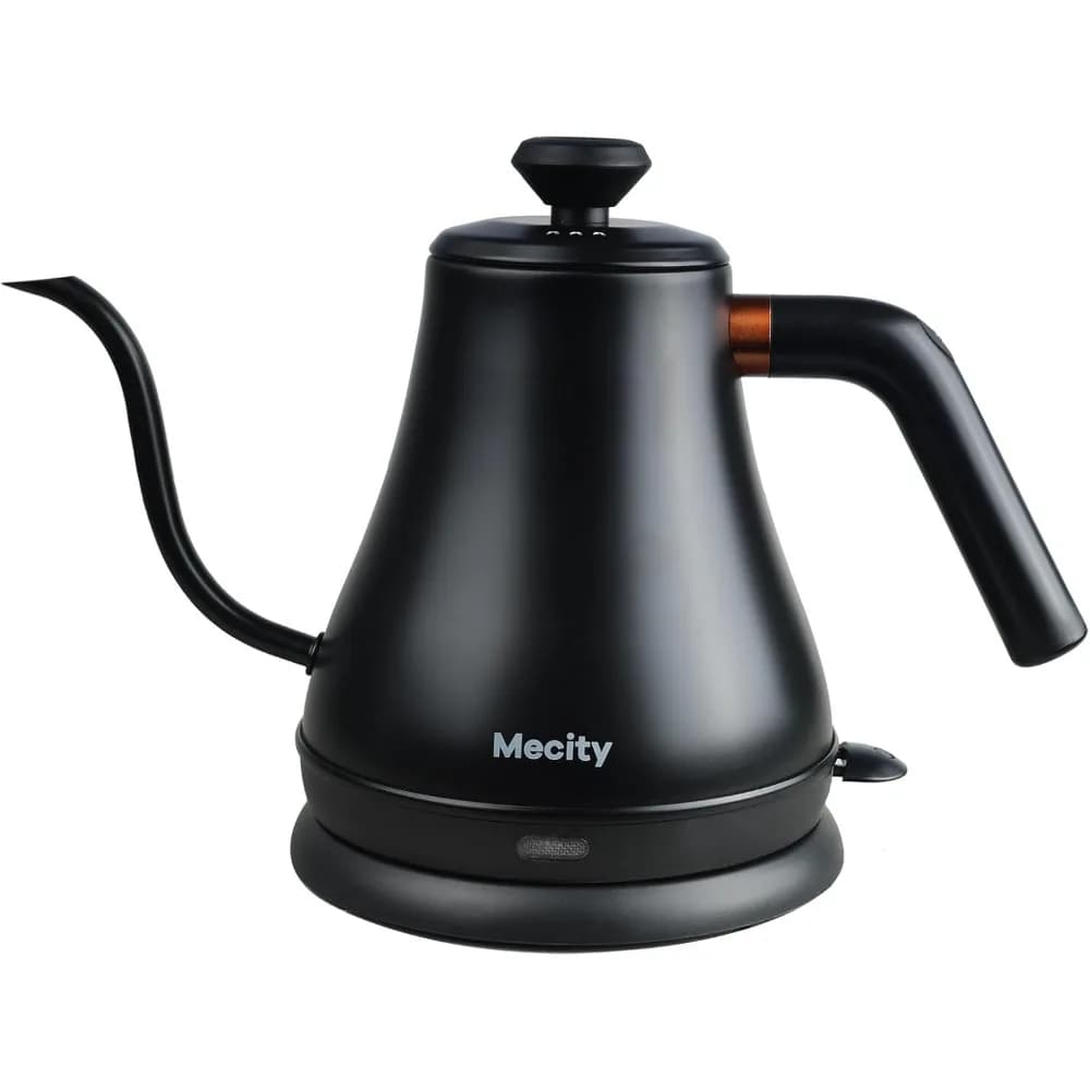 Stainless steel swan neck electric kettle with quick heating Automatic shutdown 27 fl oz 1000 W Matt black